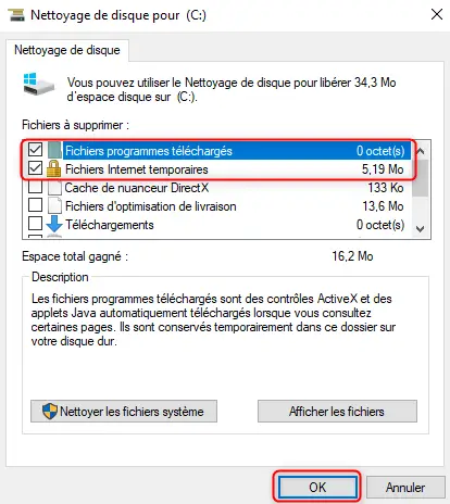  Nettoyage de disque sur Windows 10 pour résoudre un problème d'installation Itunes