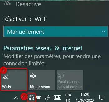 Connecter un PC au Wifi via la barre des taches Windows