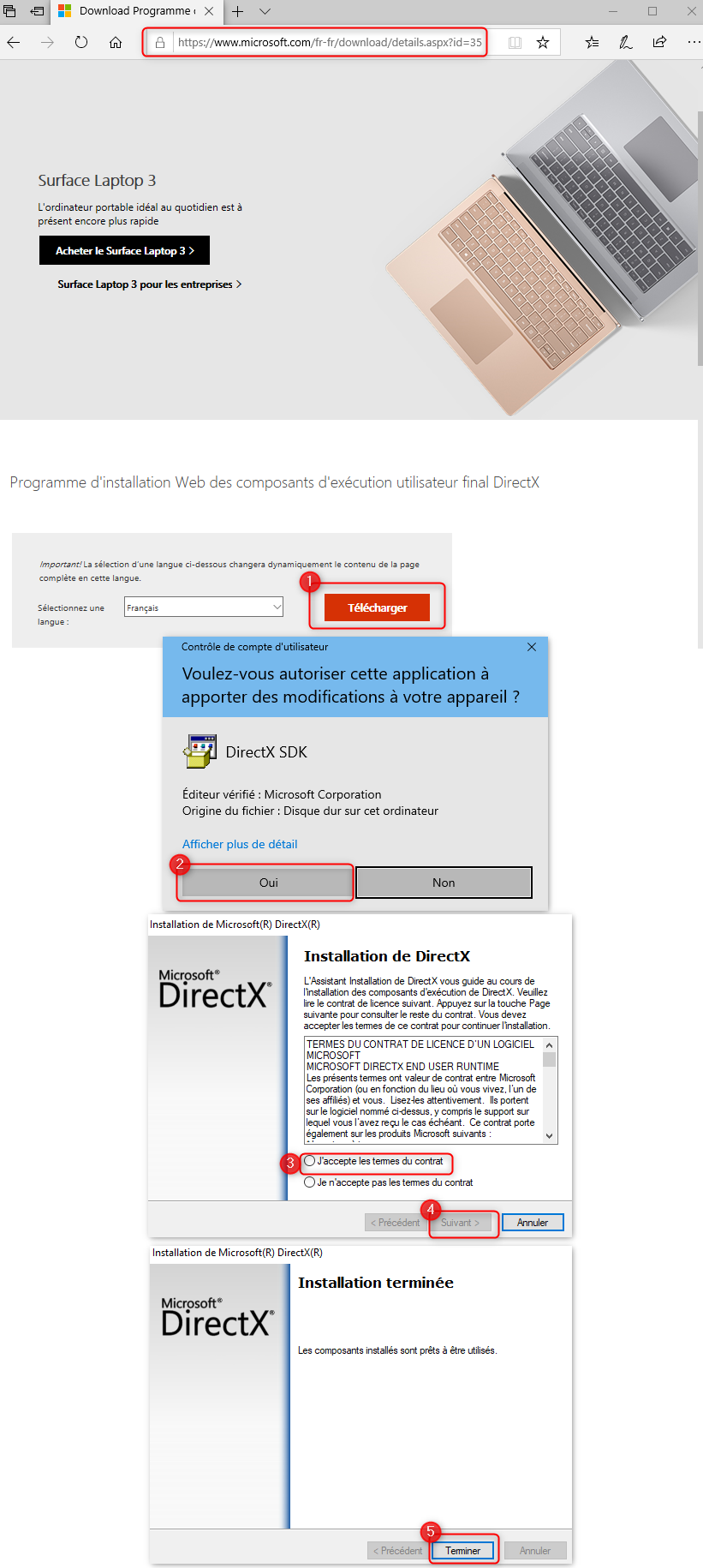  Installation DirectX sur Windows 10
