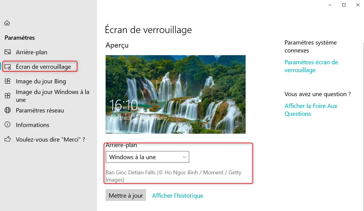 Choisir un écran de verrouillage animé sur Windows 10