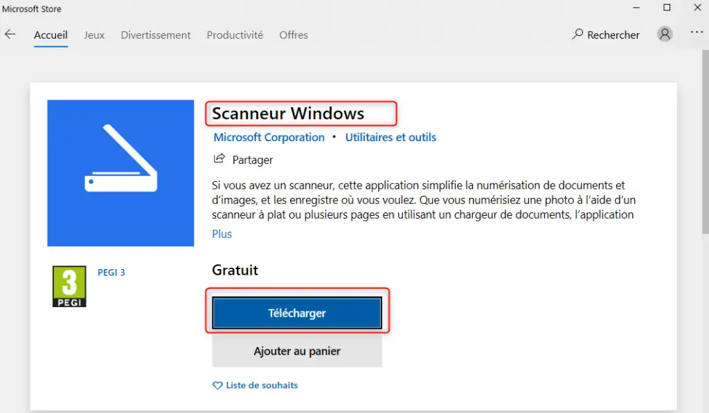 Télécharger l'application Scanneur Windows sur Windows 10